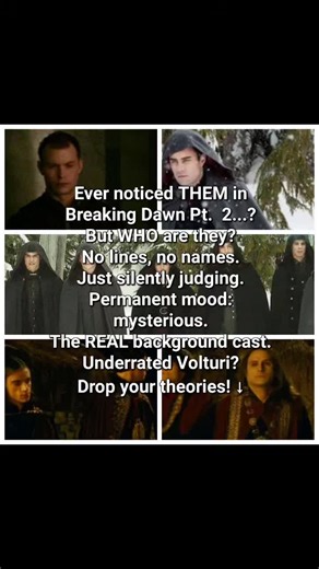 Mysterious Volturi in Breaking Dawn - no names, no lines, just pure silent power! Who do you think they are? Give me your best theories in the comments! #Twilight #BreakingDawn #Volturi #TwilightSaga #ForgottenCharacters