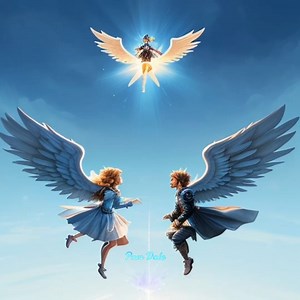 Beautiful Male and female angels flying in the sky. | Pam's Gifs and Videos