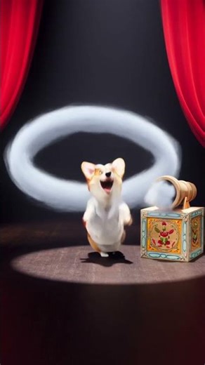 VORTEX BLAST! Corgi Shoots Perfect Smoke Rings on Stage!