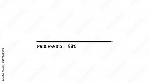 Simple loading bar icon animation. Progress Bar, installing, connecting, download progress, Upload, download and send speed indicators on background.