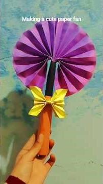 making a cute paper fan#diy#explore#art #trending #fan#papercraft#satisfying #viral #1000subscriber