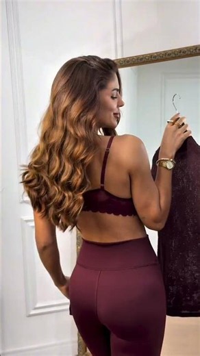 The perfect🥀 Our Luxe Vision Burgundy Lace Top in a sheer long-sleeved Legging✨ #shorts #ootd