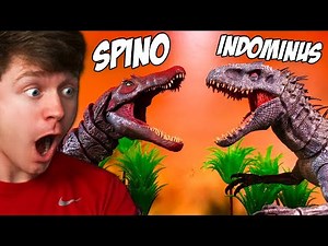 SPINOSAURUS vs INDOMINUS REX the STOP MOTION BATTLE! (Reaction)