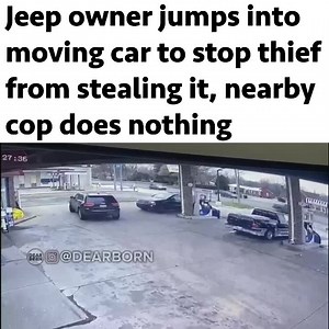 A suspect is on the run after carjacking a vehicle with the owner inside. The incident happened Tuesday at a gas station in the area of Joy & Beech Daly in Dearborn Heights. The victim was walking back to his Jeep after paying for gas when he realized someone was in his car. He then ran and jumped into the back seat in an attempt to stop the suspect. The suspect drove off with the owner in the back. The owner then began punching the suspect in the face before pulling over and bailing off on foot