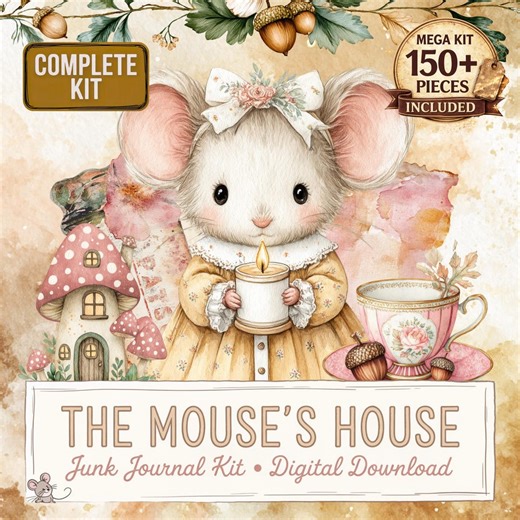 Mouse Junk Journal Kit, Beatrix Potter Style, Woodland Cottage Ephemera, Mice Fussy Cuts, Storybook Digital Paper Download - Etsy Australia