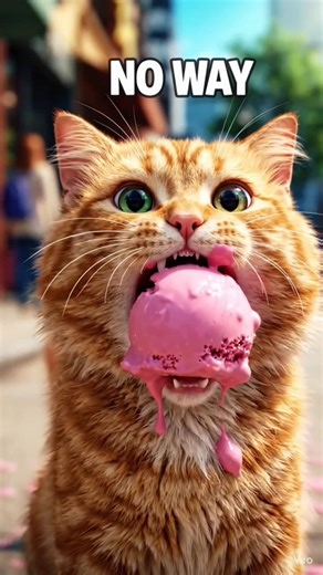 “Ice Cream Chased The Cat… Then Cat Ate It Whole 😳🍦😂 | Crazy 3D Meme”#short
