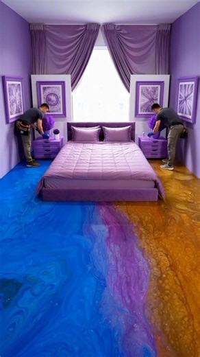 Insane purple marble floor transformation 💜✨ resin ASMR