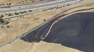 Watch: Aftermath of brush fire near Highway 4 in Contra Costa County