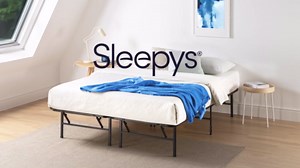 Sleepy's Heavy Duty Raised 12.8 Inch High Metal Platform Frame | Support Mattress Foundation | No Box Spring Needed | Underbed Storage Space | Full Size