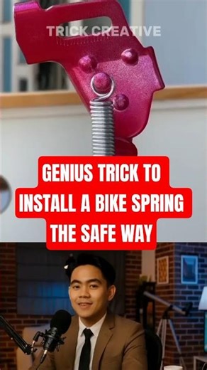 Genius Trick to Install a Bike Spring the Safe Way #lifehacks #creative #diy #shorts