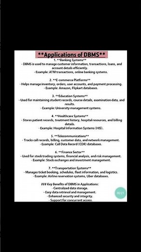 Applications of DBMS | Real-Life Uses of Database Management Systems