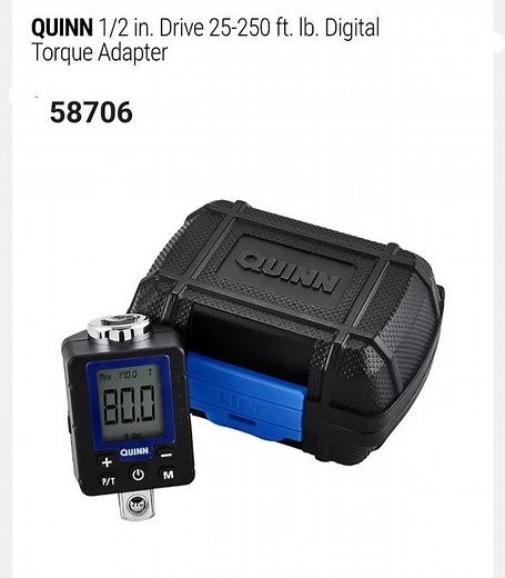 QUINN 1/2 in. Drive 25-250 ft. lb. Digital Torque Adapter 58706 Owners Manual #harborfreighttools