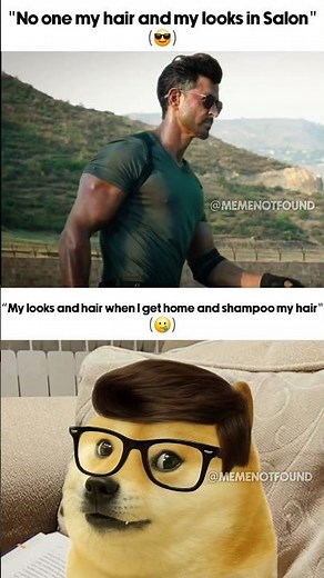 My hair at Salon 😎 vs Same hair at home after shampoo 🥲#relatable #memes #hairstyle #funny #fyp