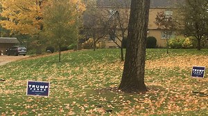 Voters encounter Trump campaign signs when dropping off  ballots at clerks home