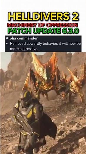 Alpha Commander CHANGE After Patch Update 6.3.0 - Helldivers 2