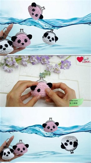 Clip Bag/Panda/Key Ring/How to Crochet/How to Knit/Gift/Homemade/Handmade/Craft/Fashion/Accessory