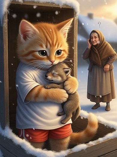 Orange Kitten Rescues Baby Wolf in Heartwarming Short Film