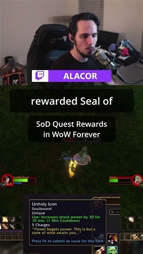 SoD Quest Rewards in WoW Forever #gaming #worldofwarcraft #forever