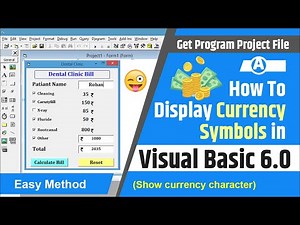 How to display currency symbols in visual basic 6.0 | Show currency character in visual basic