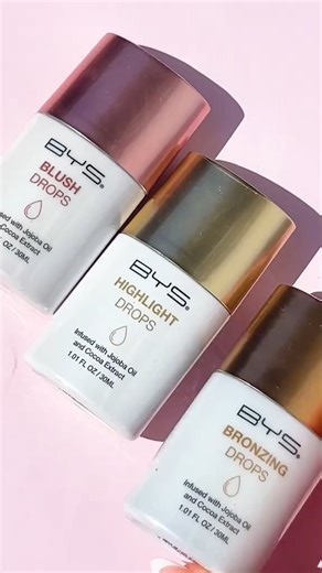 The secret formula to glowy, radiant skin... explore our Bronzing, Blush & Highlight drops! ✨#byscosmetics #beauty #drugstoremakeup #blush #liquidiv #bronzer #liquidbronzer #highlighter #liquidhighlighter #glowyskin #dewyskin #drunkelephant | BYS Cosmetics