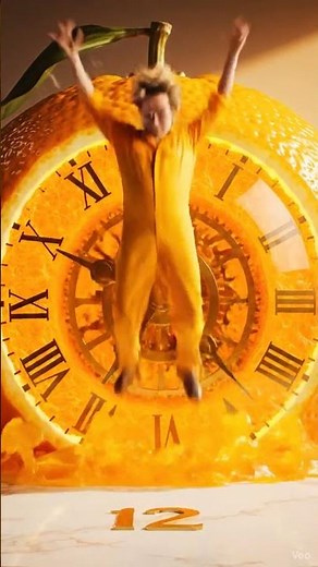 A Funny Man Inside an Orange Clock 🍊😂 | Time Jump ASMR Short #mukbang