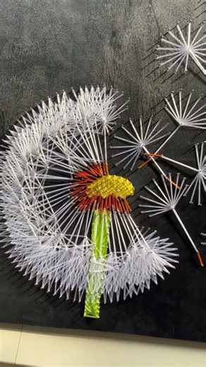 String art dandelion #stringart #stringarttutorial #stringartdecoration #art #flowers #decor