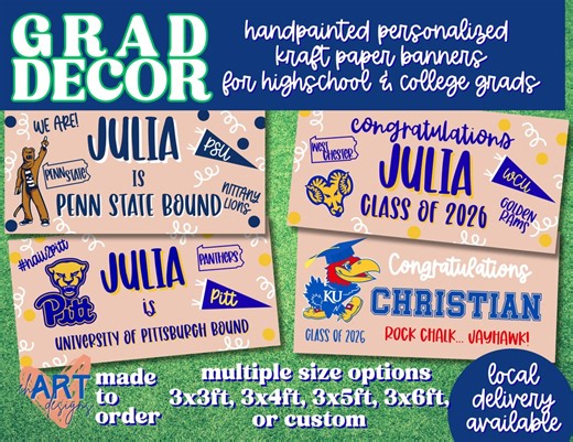 Graduation Handpainted Banner - Etsy