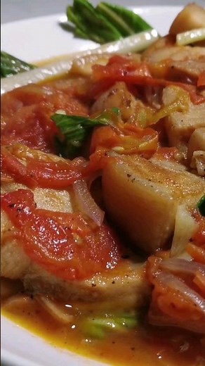 Kinamatisang Porkchop : Tomato-based Filipino Dish #food #pinoyfood #cooking #recipe #porkrecipe