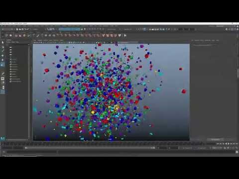 Instance geometry with particle in Maya