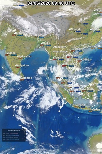India & Southeast Asia 24 Hour Satellite Weather | April 06, 2026 #shorts