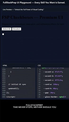 "Premium Checkbox UI — Satisfying Micro-Interactions (CSS + JS) | Ultra Clean Design 🔥"