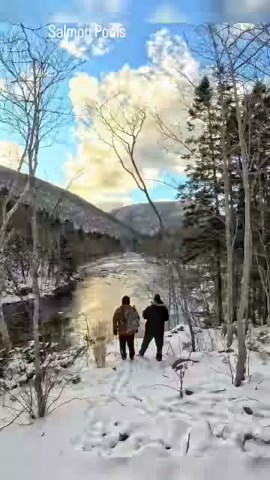 This week, Cape Breton Island ambassadors Tammy and Chris (Cape Breton Hiker) spent a perfect winter afternoon hiking the Salmon Pools Trail in the Cape Breton Highlands National Park. They took a break at the log cabin along the trail, where they enjoyed homemade chocolate chip cookies and hot chocolate, all while taking in the peaceful surroundings of snow-covered mountains and the serene flow of the Cheticamp River. A great winter escape into nature! #VisitCapeBreton #Unamaki #VisitNovaScotia