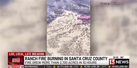 Ranch Fire near Patagonia explodes to more than 2,700 acres