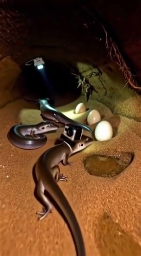 No-Arm Burrowing Skink POV: Micro Camera Swims Through Australian Desert Sand Tunnels