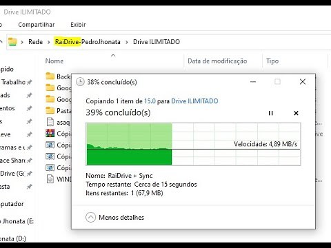 Drive compartilhado + RaiDrive em modo de edição