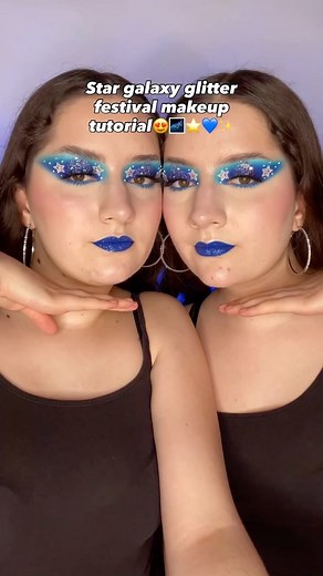 Ele, the glitter queen✨ | Star galaxy glitter festival makeup tutorial⭐️✨ Follow us both for more creative makeup inspiration凉 Credit & tag us both if you take... | Instagram