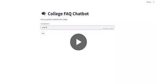 I’m happy to share my College FAQ Chatbot project, which was developed to assist students by providing instant and accurate answers to commonly asked college-related questions. This chatbot is… | Srivarshini R