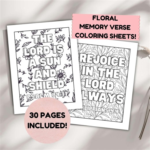 Floral Bible Verse Coloring Pages for Adults Memory Verse Scriptures for Teens Christian Church Activity Jesus Bible Study Affirmations - Etsy