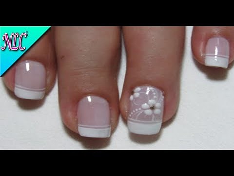 DECORACION de UÑAS FRANCÉS con FLORES - FRENCH NAIL ART - FLOWERS NAIL ART - NLC