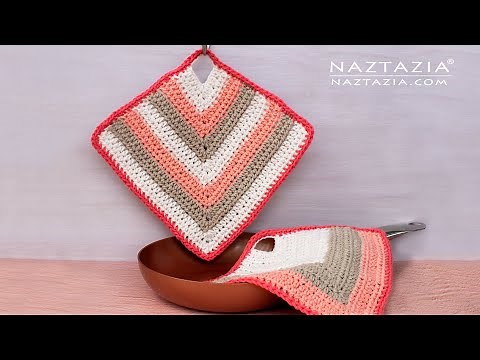 HOW to CROCHET MITERED SQUARE CLOTH - Kitchen and Bath Dishcloth Washcloth by Natazia