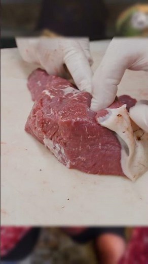 Cutting Beef Top Round for Jerky. 🔥🔪 #shorts