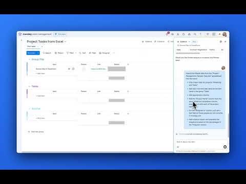 Microsoft 365 SharePoint integration with monday.com • Sidekick AI skills • Import data from Excel