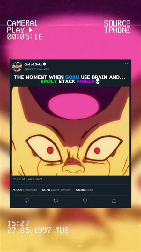 The moment when Goku use brain and broly etack frieza 💀#anime #dragonball #vairalvideo