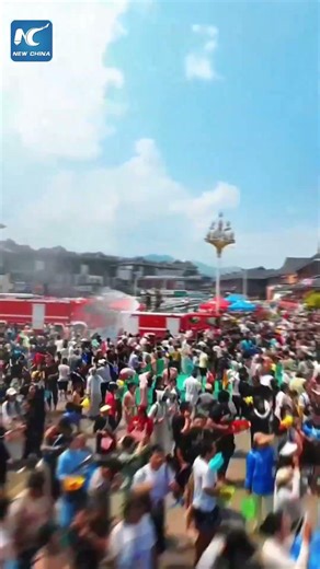 FPV drone takes you inside Water-Splashing Festival