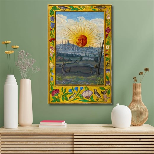 Splendor Solis 1582 Alchemy Illustration Canvas Print, Medieval Alchemical Manuscript Art Wall Decor