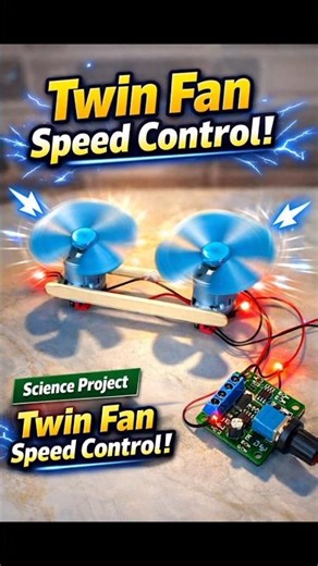 Twin Fan Speed Control 🔥 DIY Double Motor Science Project