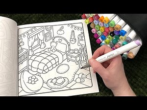 ASMR Color With Me | Cute Relaxing Bedroom Scene (whispered, marker sounds)