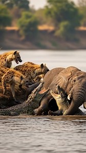 Elephant VS leopards #buffalo #hyenas #wildlife #crocodile #elephant | Wildlife attack