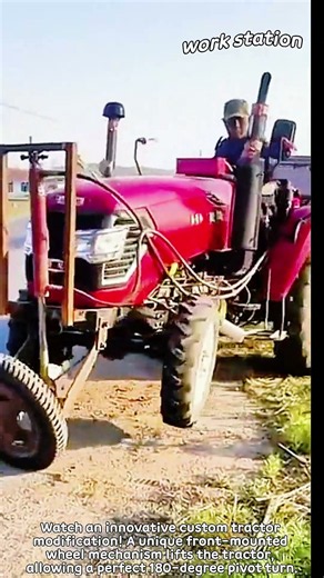 Custom Tractor 180-Degree Pivot Turn #worker #process #tractor #farming #agriculture