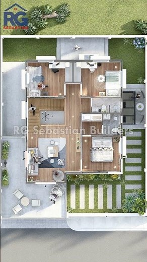 4-Bedroom Two Storey House Design #twostoreybuildingdesignplan #architecture #homeplans